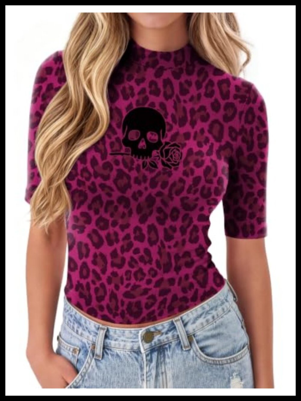 Mock Neck Short Sleeve Slim Fit Basic Tee Casual Summer Top